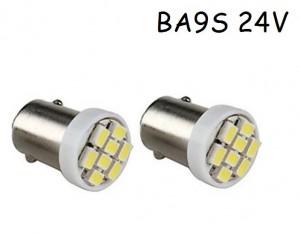 Светодиодная лампа BA9s T4W 8 SMD Белая 24V