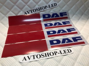 Наклейка Лента светоотражающая DAF красно-белая 30х5 см 4 шт.