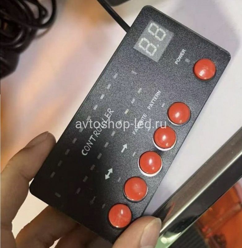 Мигалка светодиодная желтая 88LED 127 см 12/24V С цифровым пультом