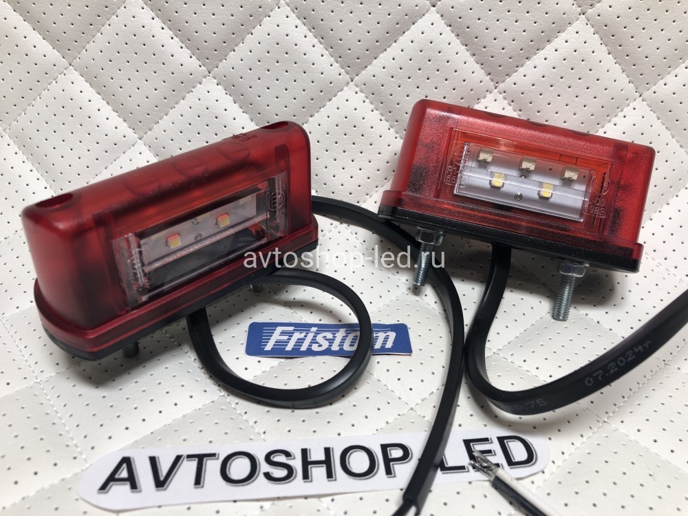Подсветка номера Fristom FT-016/A LED красного цвета c габаритом и проводом