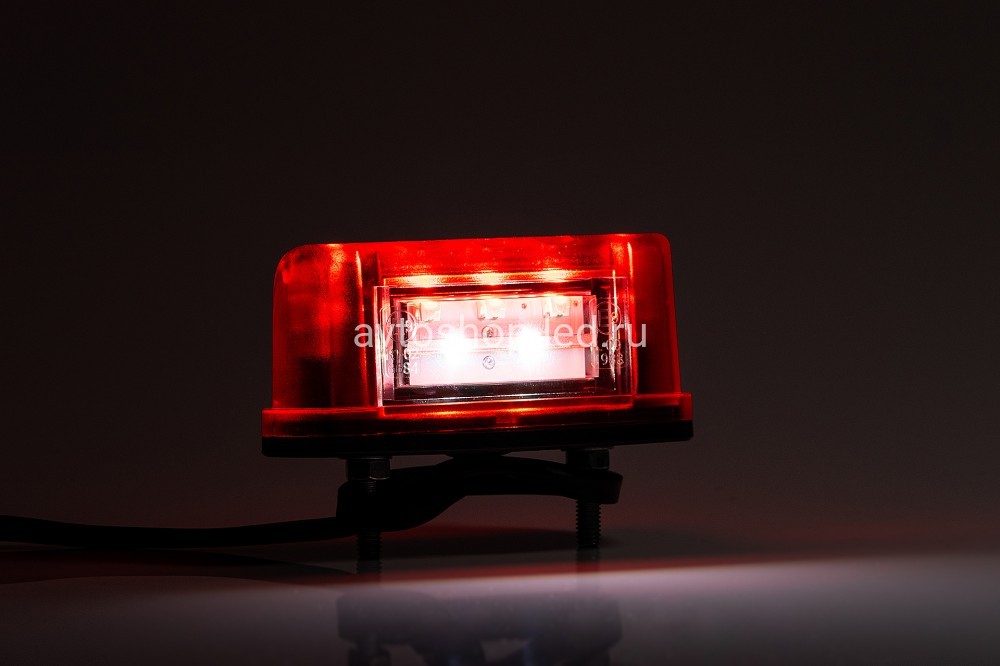 Подсветка номера Fristom FT-016/A LED красного цвета c габаритом и проводом