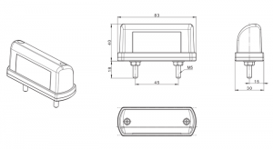 Подсветка номера Fristom FT-016 чёрного цвета c проводом