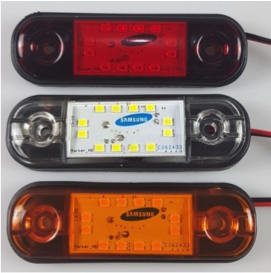 Фонарь габаритный светодиодный Samsung 12 LED красный 12/24В