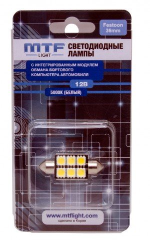 Светодиодная лампа С5W MTF Light CAN-BUS 5000K 36мм