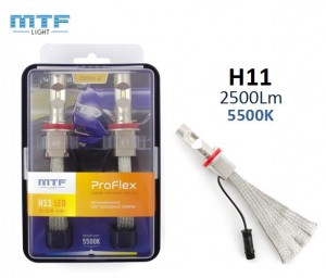 Светодиодные лампы H8/H11/H16 MTF Light ProFlex 5500К