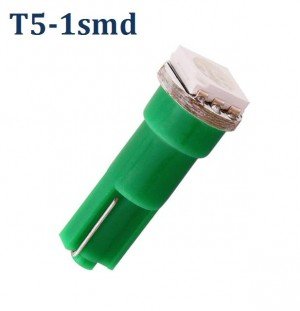 Светодиодная лампа T5 - 1 SMD Зеленая 24V