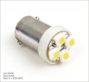 Светодиодная лампа BA9s T4W 4 SMD Белая 24V