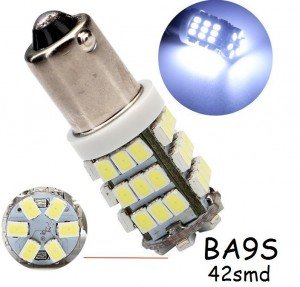 Светодиодная лампа BA9s T4W 42 SMD Белая 24V