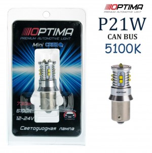 Светодиодная лампа Optima Premium P21W CAN 50W 5100K 12-24V