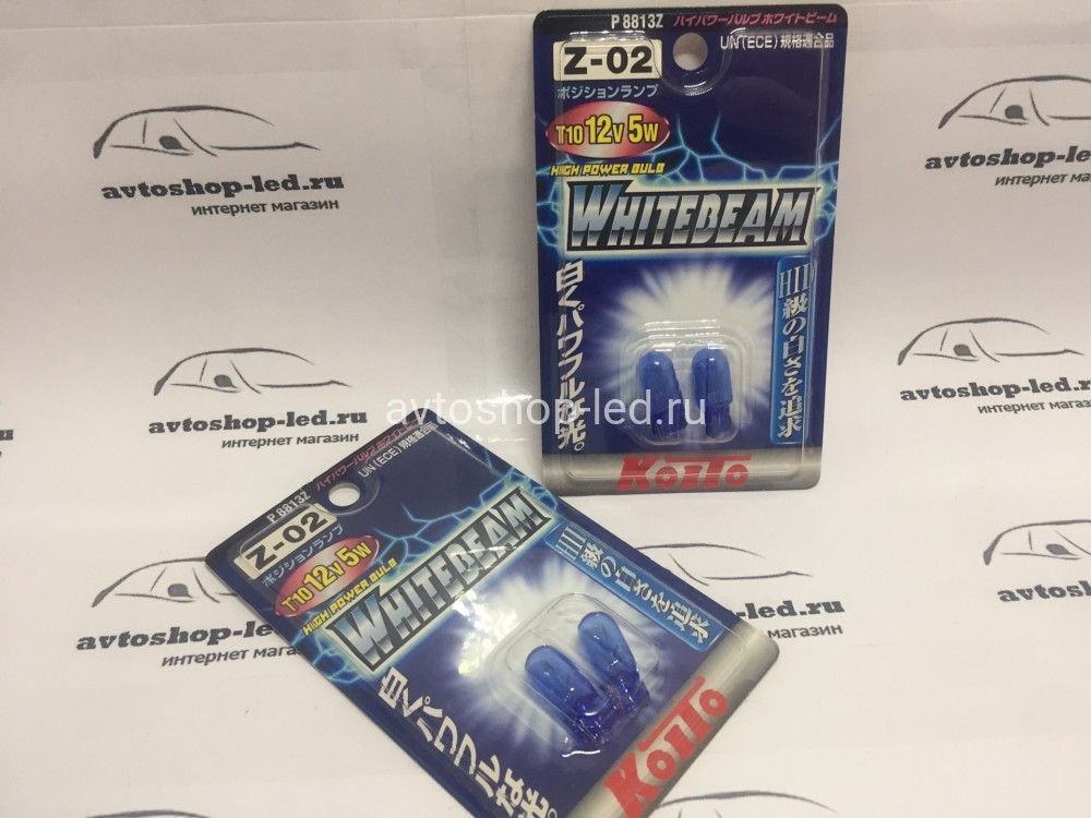 Габаритные лампы белого свечения Koito WhiteBeam T10 W5W