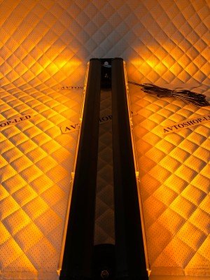 Балка светодиодная 2-х сторонняя желтая на крышу COB-4/4 10-30V 60 см