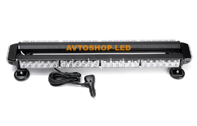 Мигалка светодиодная на крышу желтая 4-х сторонняя 56LED 10-30V 68 см