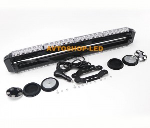 Мигалка светодиодная на крышу желтая 4-х сторонняя 56LED 10-30V 68 см
