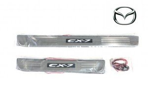 Накладки на пороги Mazda СХ 7 с подсветкой