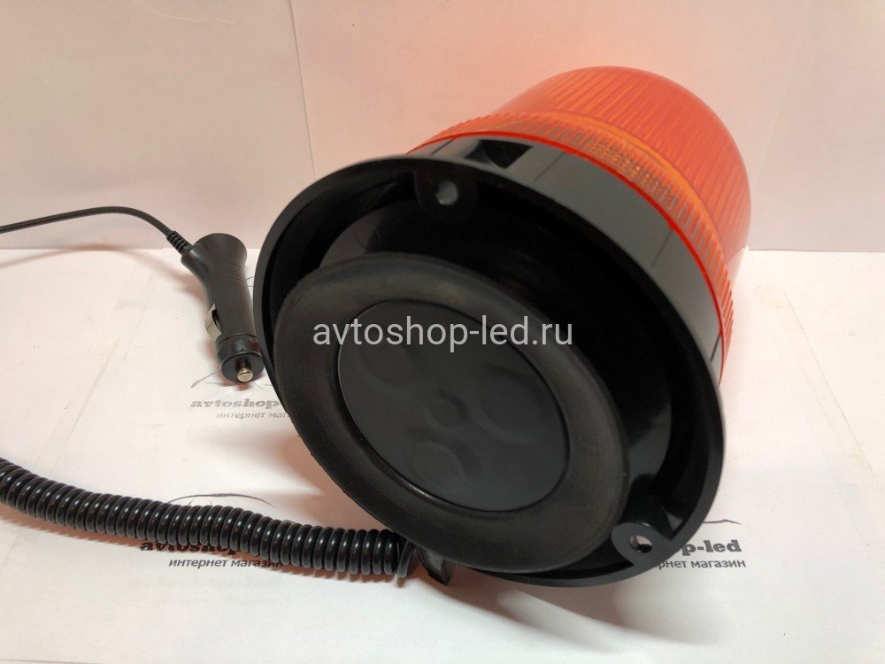 Маяк светодиодный желтый 80LED 10-30V магнит с присоской