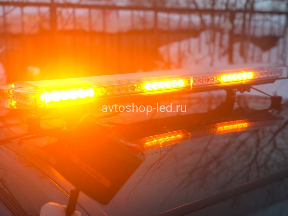Светодиодная мигалка панель желтая 84LED 10-30V 100 см