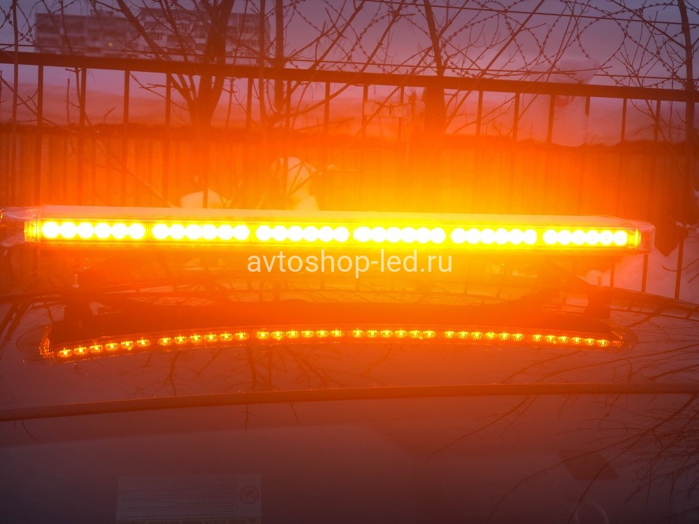 Светодиодная мигалка панель желтая 84LED 10-30V 100 см