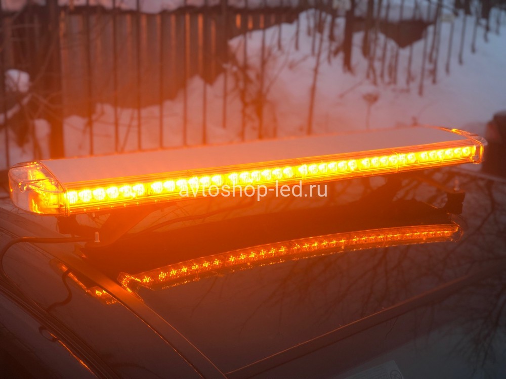 Светодиодная мигалка панель желтая 84LED 10-30V 100 см
