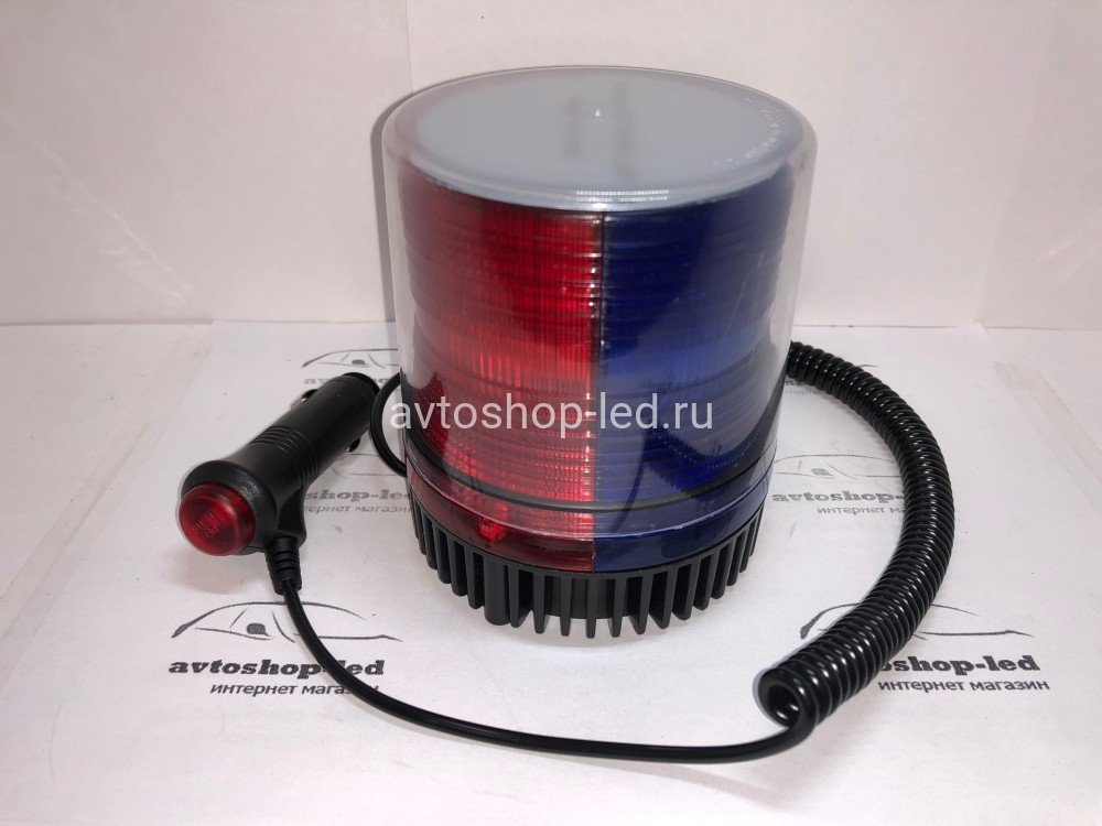 Маяк светодиодный Красно Синий FBU 12/24V 2 режима 9,5см
