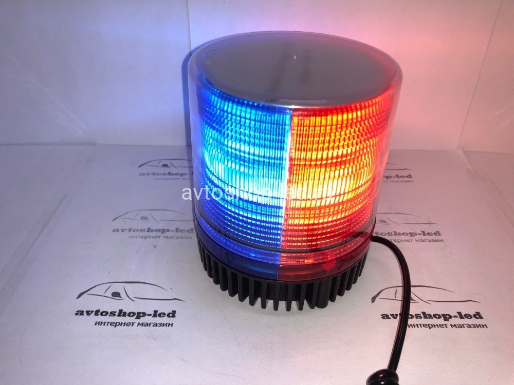 Маяк светодиодный Красно Синий FBU 12/24V 2 режима 9,5см