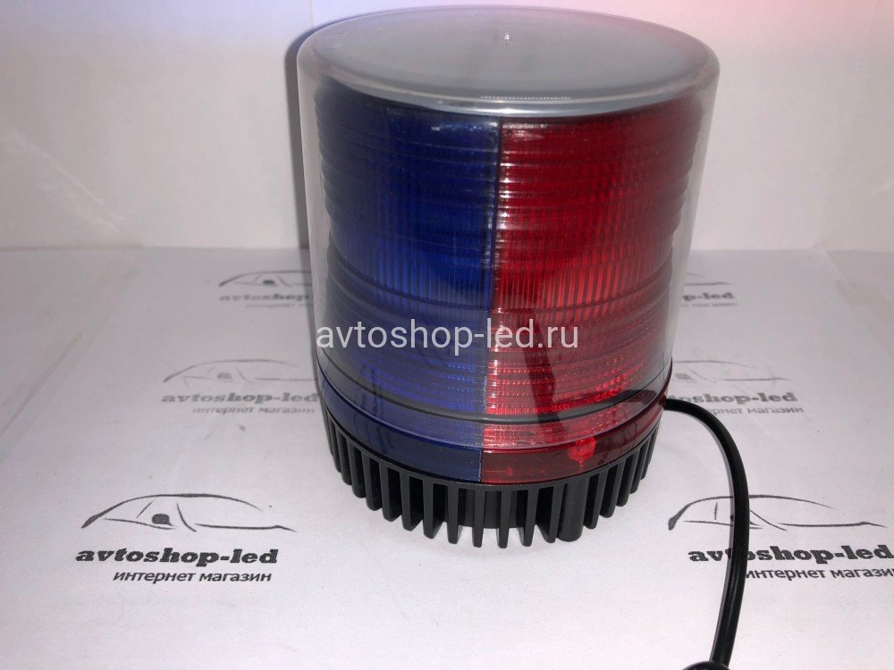 Маяк светодиодный Красно Синий FBU 12/24V 2 режима 9,5см