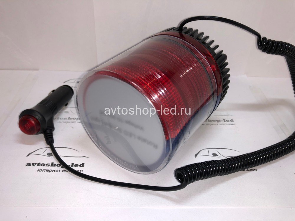 Маяк светодиодный Красно Синий FBU 12/24V 2 режима 9,5см