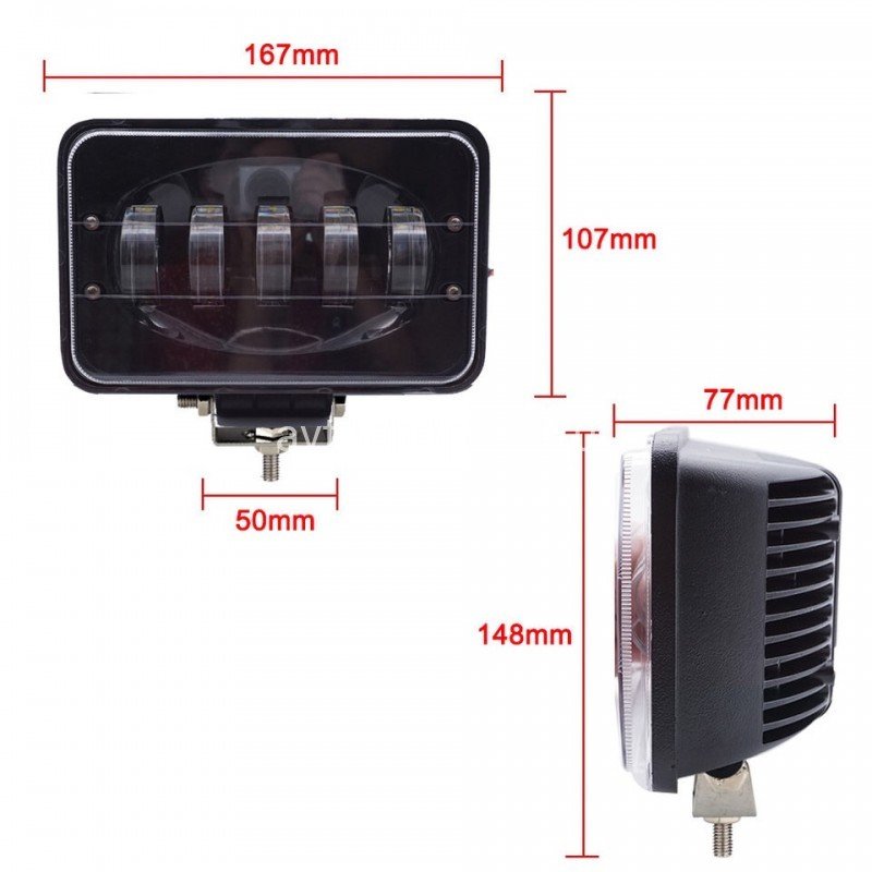 Светодиодная фара 50W ближний/дальний (ровная граница света)