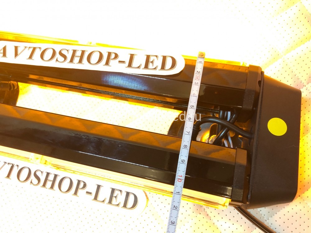Балка светодиодная 4-х сторонняя желтая COB-LED 10-30V 36 см