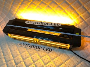 Балка светодиодная 4-х сторонняя желтая COB-LED 10-30V 36 см