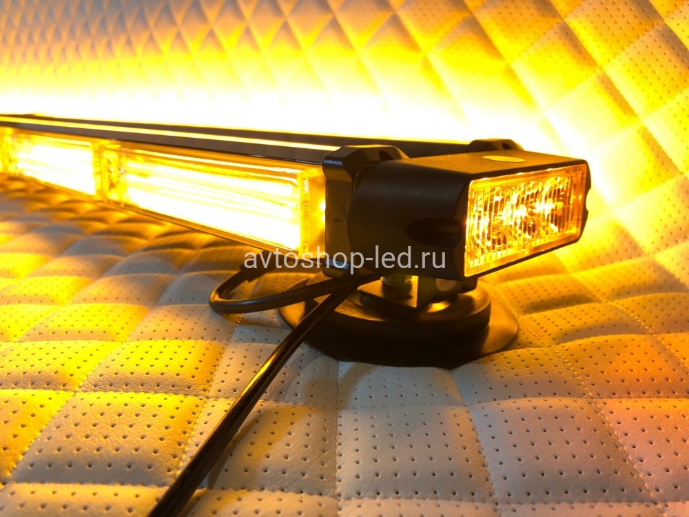 Балка светодиодная 4-х сторонняя желтая COB-LED 10-30V 123 см