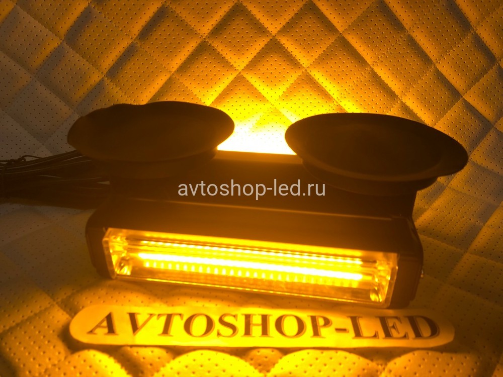 Балка светодиодная 2-х сторонняя желтая COB-1/1 10-30V 16 см