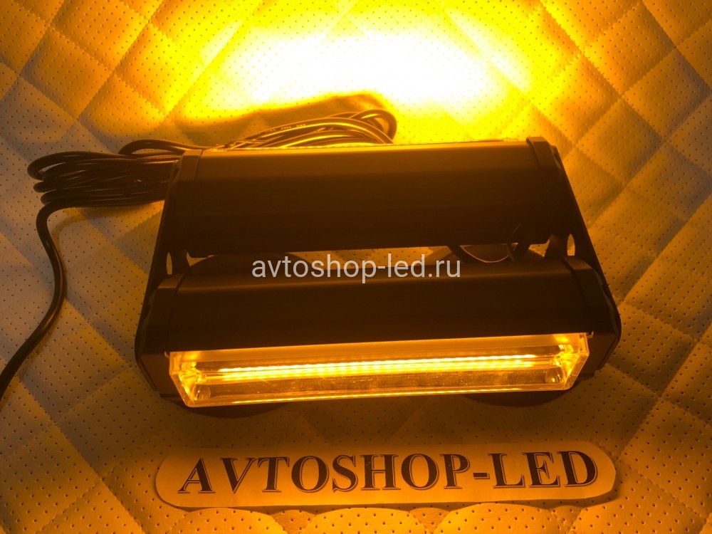 Балка светодиодная 2-х сторонняя желтая COB-1/1 10-30V 16 см
