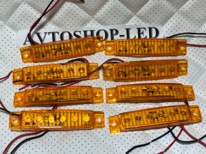 Стробоскопы желтые светодиодные 6 LED 12/24V 8 шт