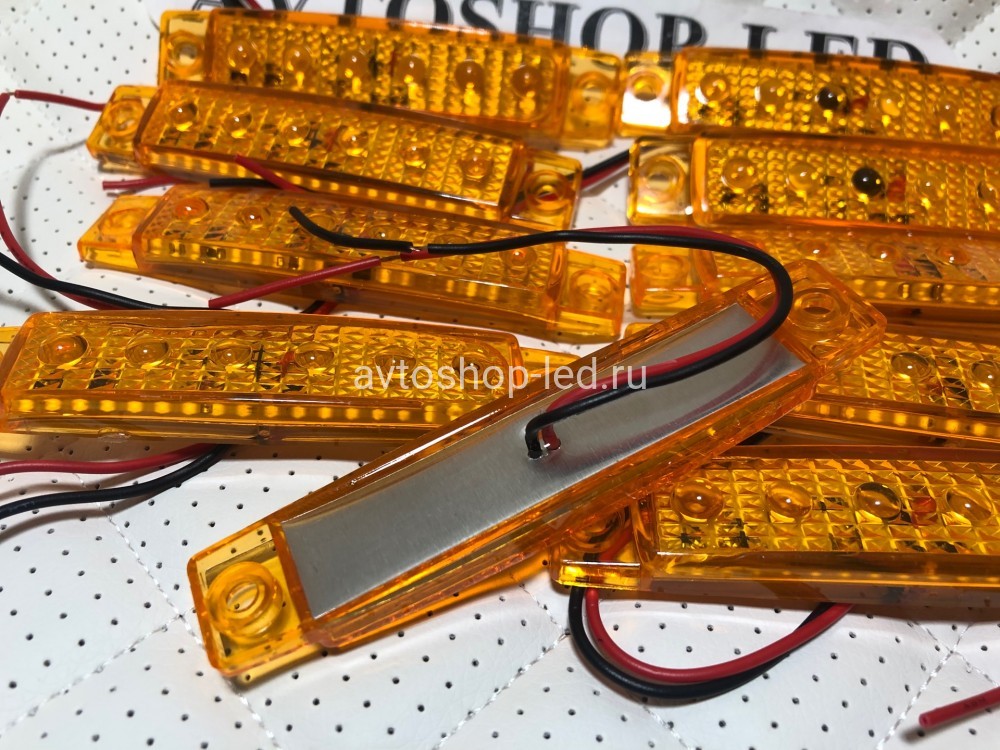 Стробоскопы желтые светодиодные 6 LED 12/24V 10 шт
