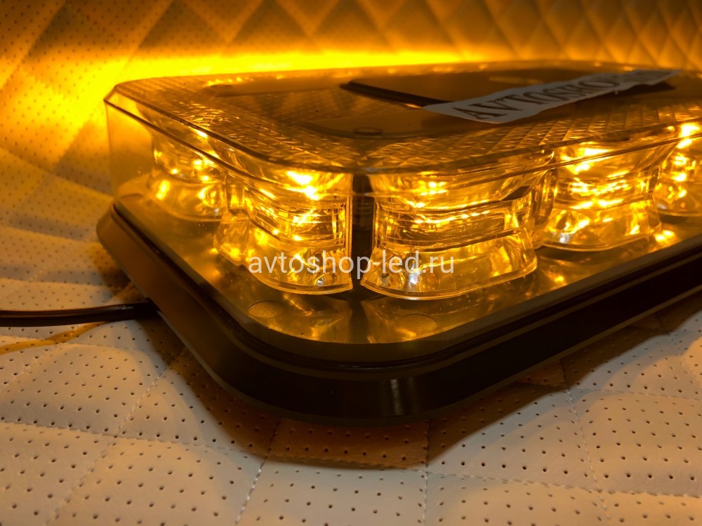 Маяк светодиодный желтый яркий 72 LED 10-30V