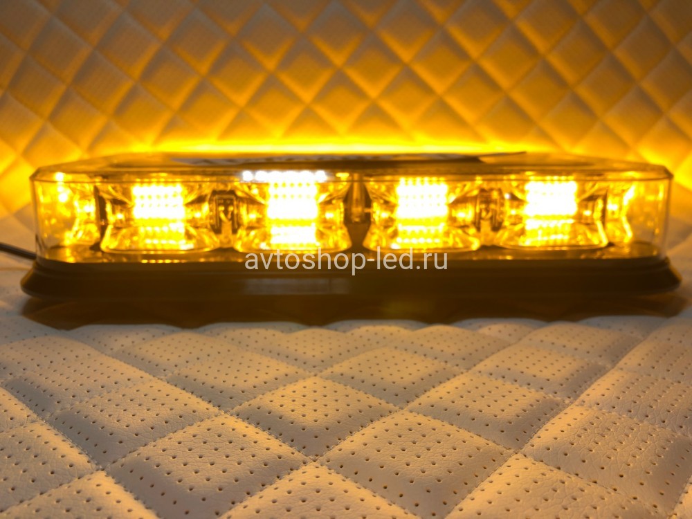 Маяк светодиодный желтый яркий 72 LED 10-30V