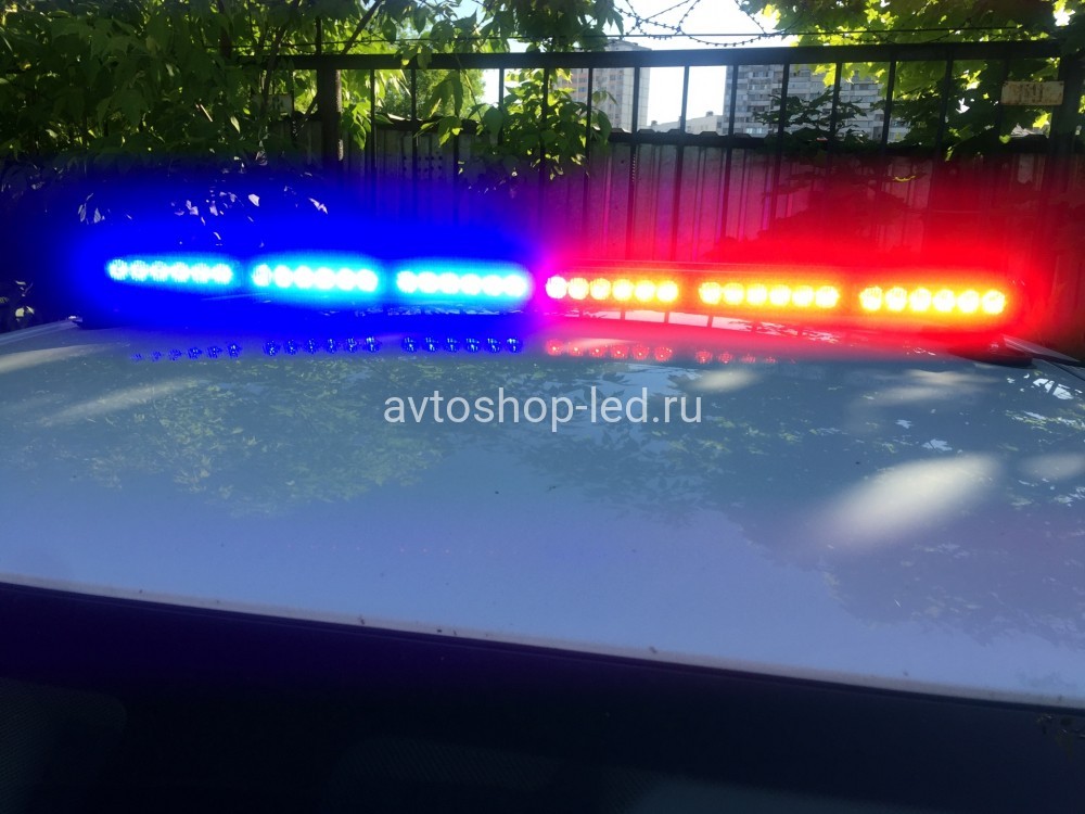 Балка 2-х сторонняя Шериф светодиодная красная-синяя 72 LED 10-30V 90 см