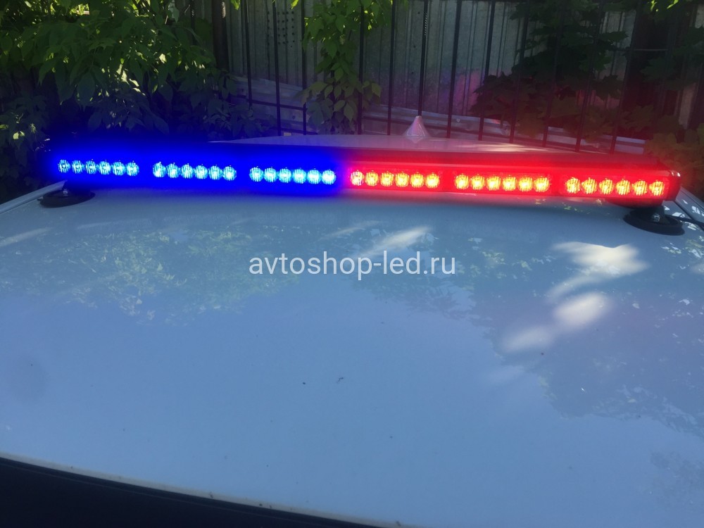 Балка 2-х сторонняя Шериф светодиодная красная-синяя 72 LED 10-30V 90 см