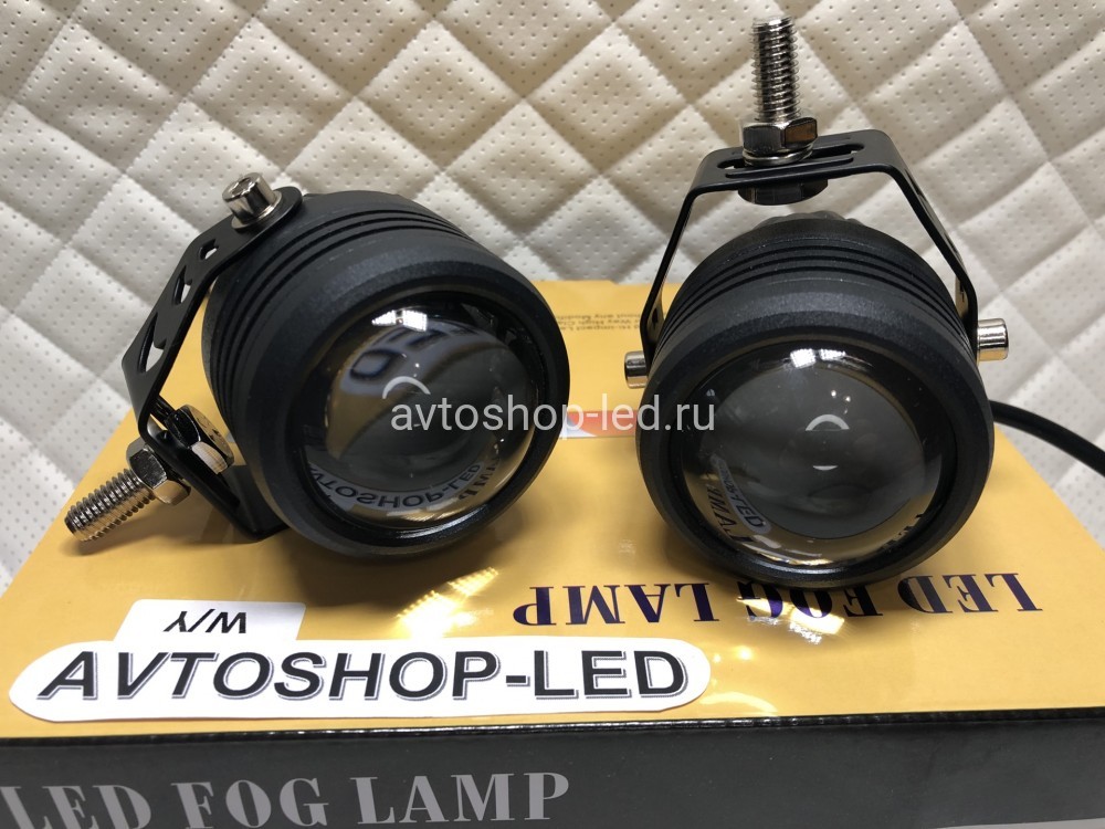 Фaры led Линзы Лазерные с кронштейном 12/24V 30W Белые/ Желтые