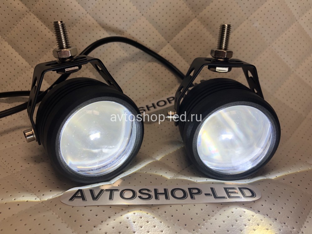 Фaры led Линзы Лазерные с кронштейном 12/24V 30W Белые/ Желтые