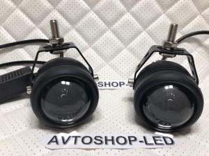 Фaры led Линзы Лазерные с кронштейном 12/24V 30W Белые/ Желтые