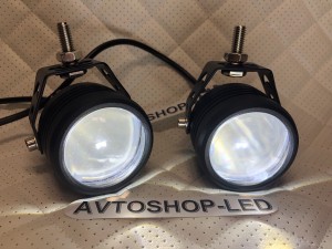 Фaры led Линзы Лазерные с кронштейном 12/24V 30W Белые/ Желтые