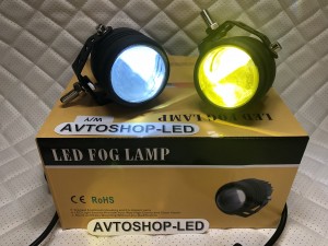 Фaры led Линзы Лазерные с кронштейном 12/24V 30W Белые/ Желтые