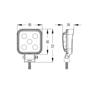 Фонарь светодиодный MTF LIGHT 11W 12-60В, 1200лм, 6000К, квадратный
