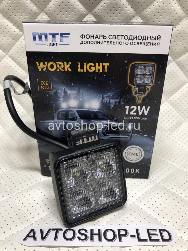 Фонарь светодиодный MTF LIGHT 12W 12/24В, 12Вт, 1100лм, 6000К