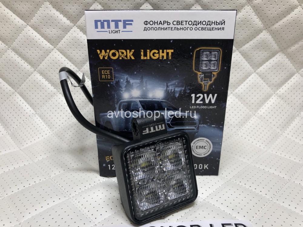 Фонарь светодиодный MTF LIGHT 12W 12/24В, 12Вт, 1100лм, 6000К