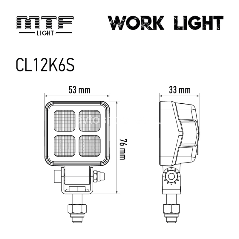 Фонарь светодиодный MTF LIGHT 12W 12/24В, 12Вт, 1100лм, 6000К