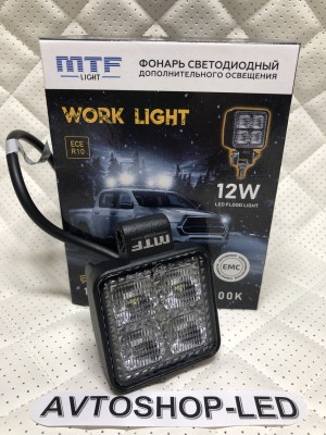 Фонарь светодиодный MTF LIGHT 12W 12/24В, 12Вт, 1100лм, 6000К