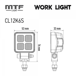 Фонарь светодиодный MTF LIGHT 12W 12/24В, 12Вт, 1100лм, 6000К
