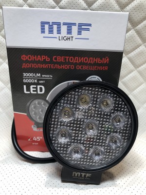 Фонарь светодиодный MTF LIGHT 27W 12-60В, 3000лм, 6000К